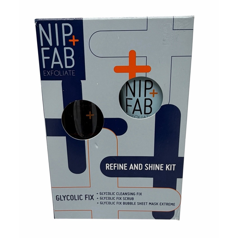 NIP + FAB Exfoliate Glycolic Scrub Fix 2.5oz Fix Cleansing Fix 5oz Bubble Mask